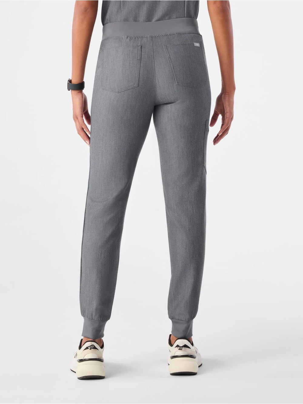 Women’s Gray Jogger Pants with Teal Drawstring Zamora - Picture 5 of 6